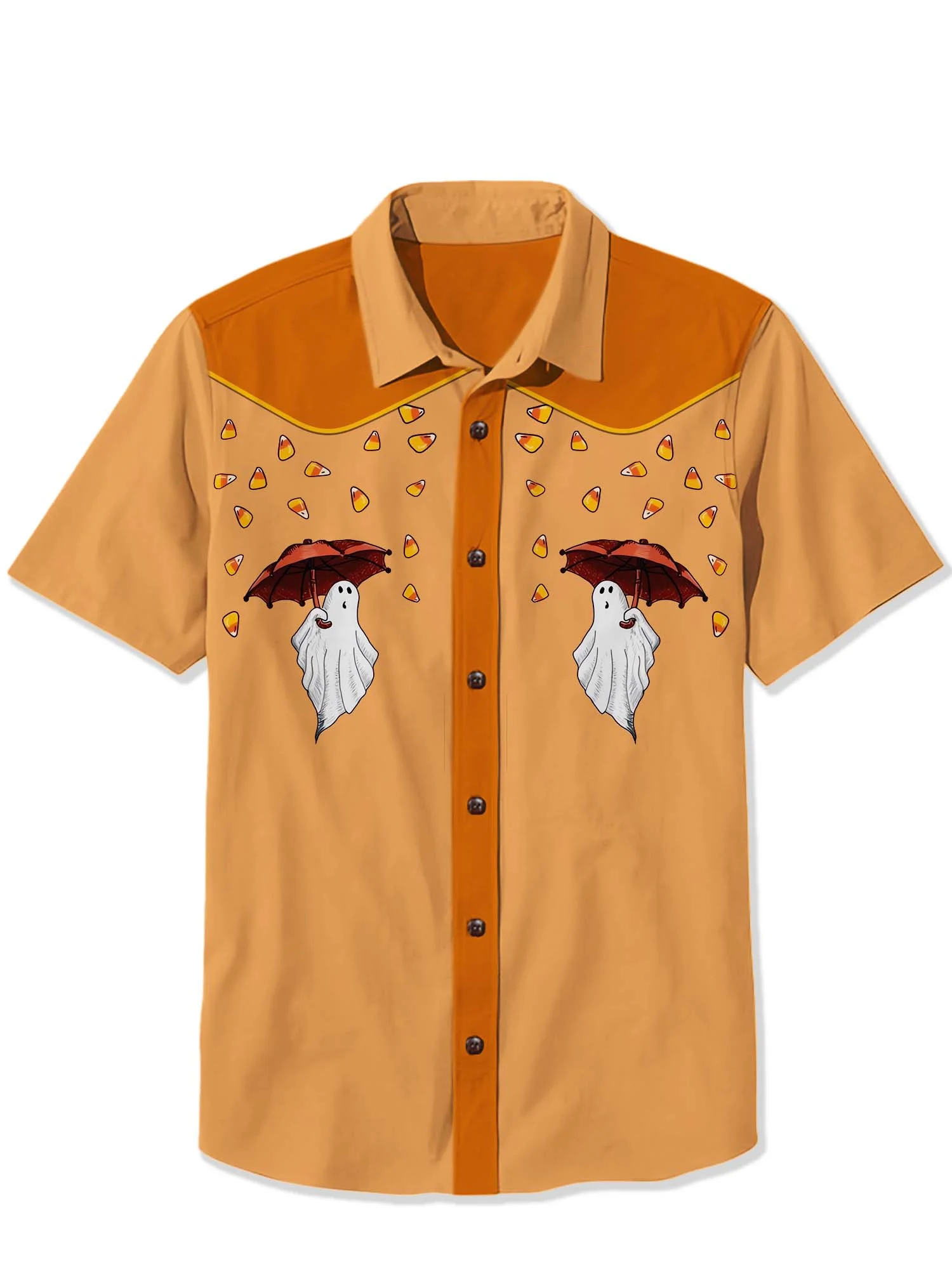 Halloween Ghost with Umbrella Print Shirt