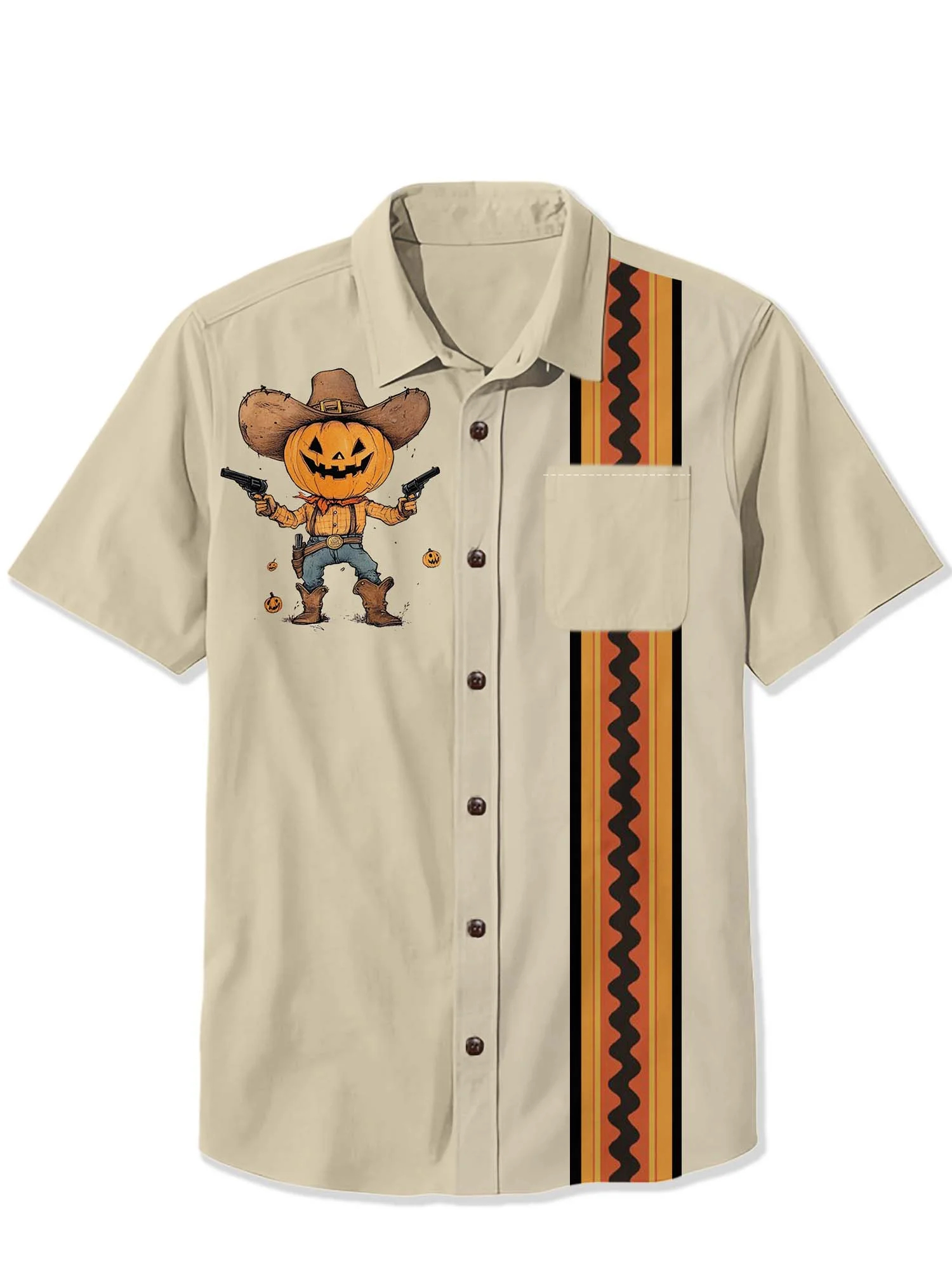 Halloween Pumpkin Sniper Print Shirt