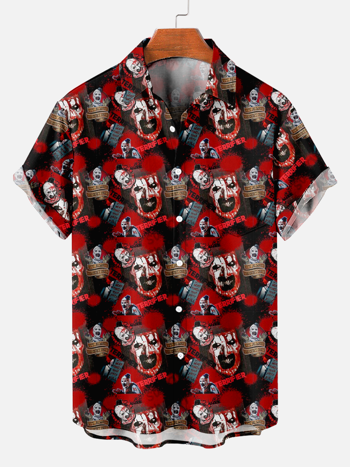 Vintage Comfort Halloween Monster Clown Print Shirt