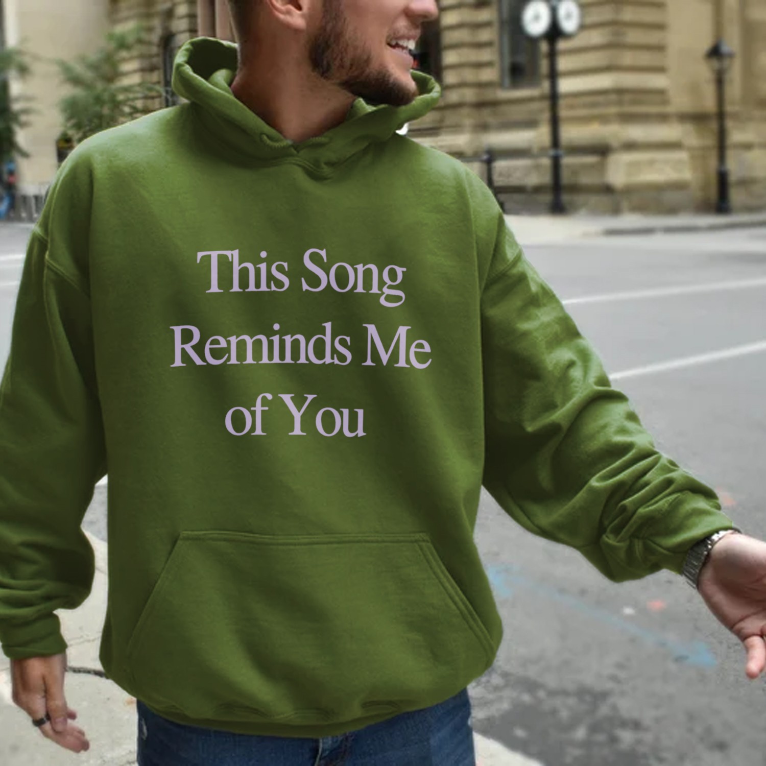 This Song Reminds Me of You Print Casual Hoodie