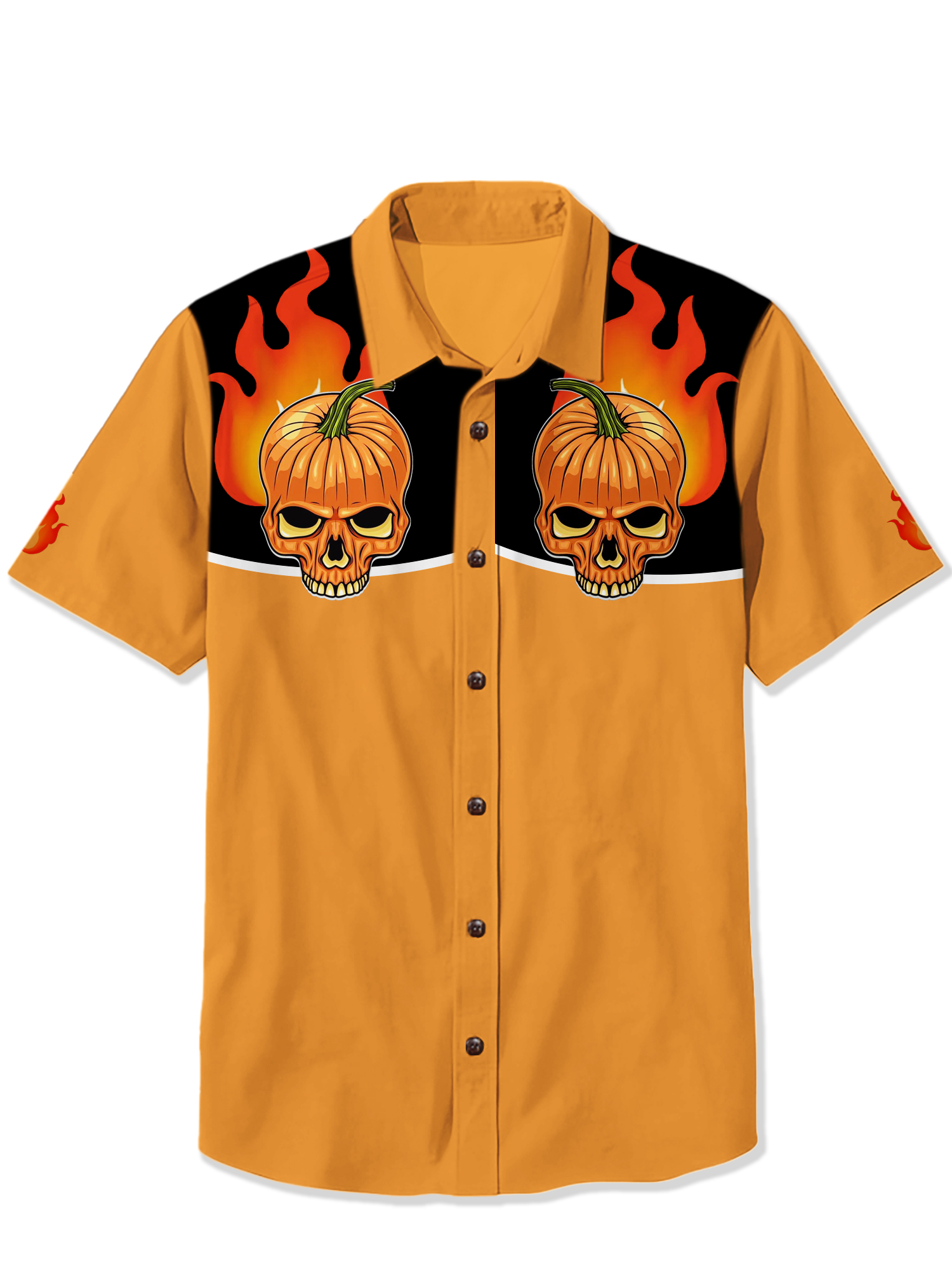 Halloween Pumpkin Angry Print Shirt