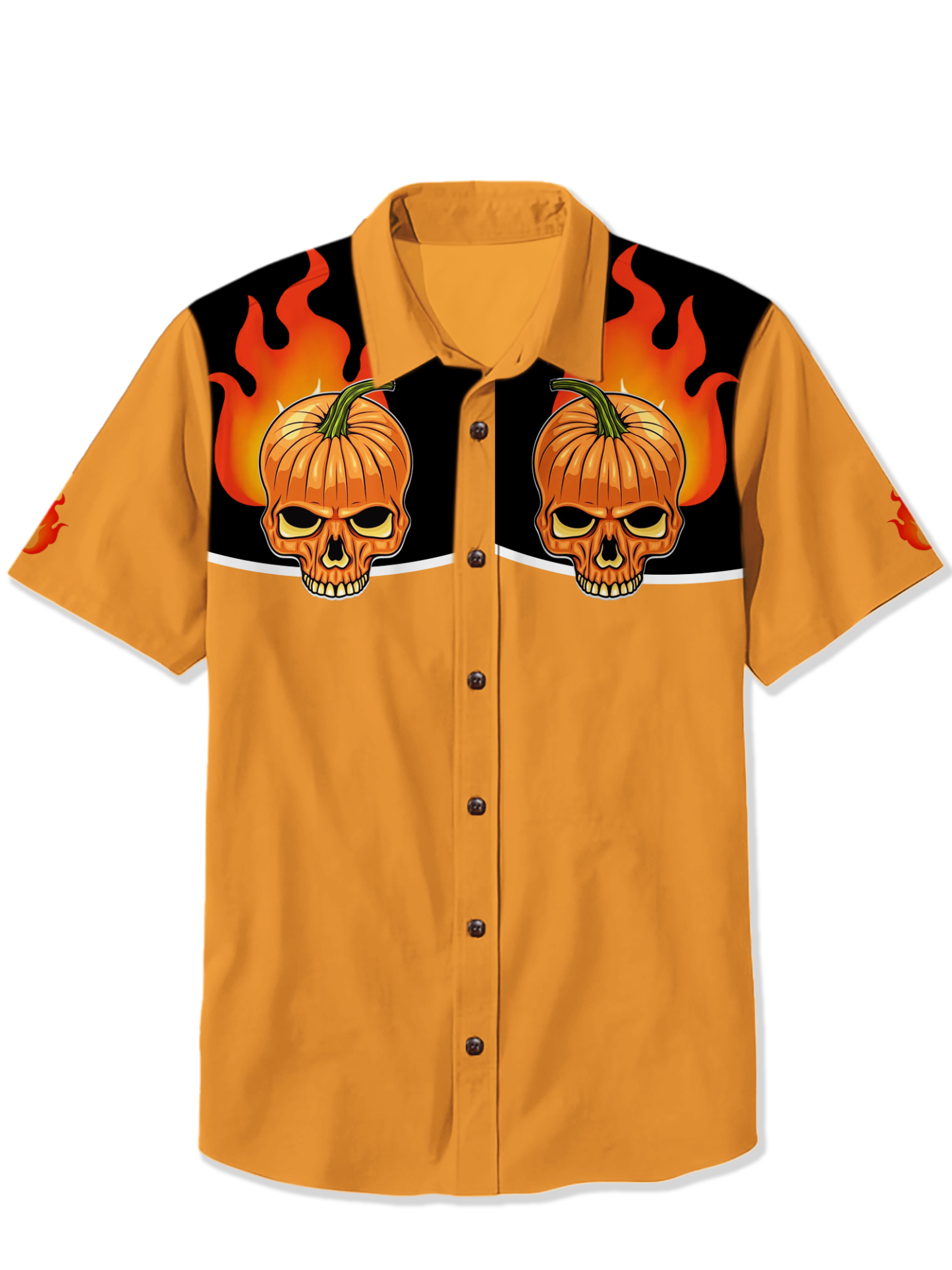 Halloween Pumpkin Angry Print Shirt