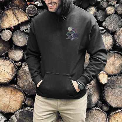 Samurai Frog Print Casual Hoodie