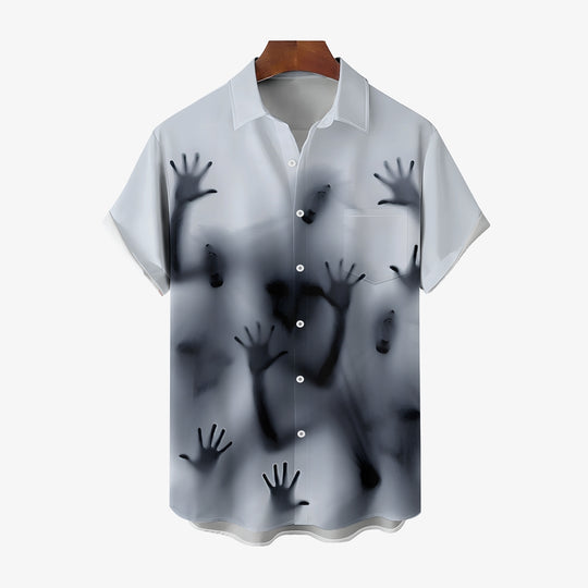 Ghost Print Casual Short Sleeve Shirt