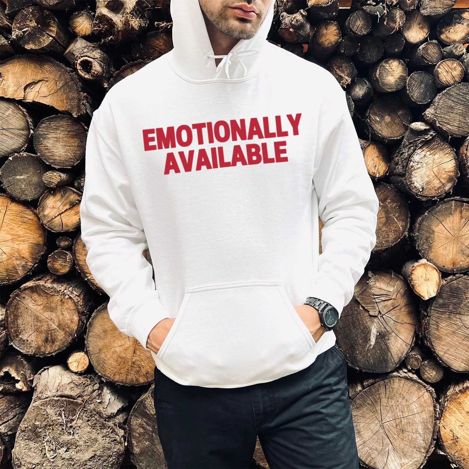 Emotionally Available Print Casual Hoodie