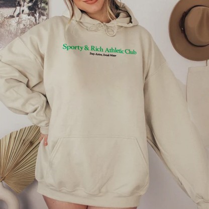 Sporty & Rich Athletic Club Print Casual Hoodie
