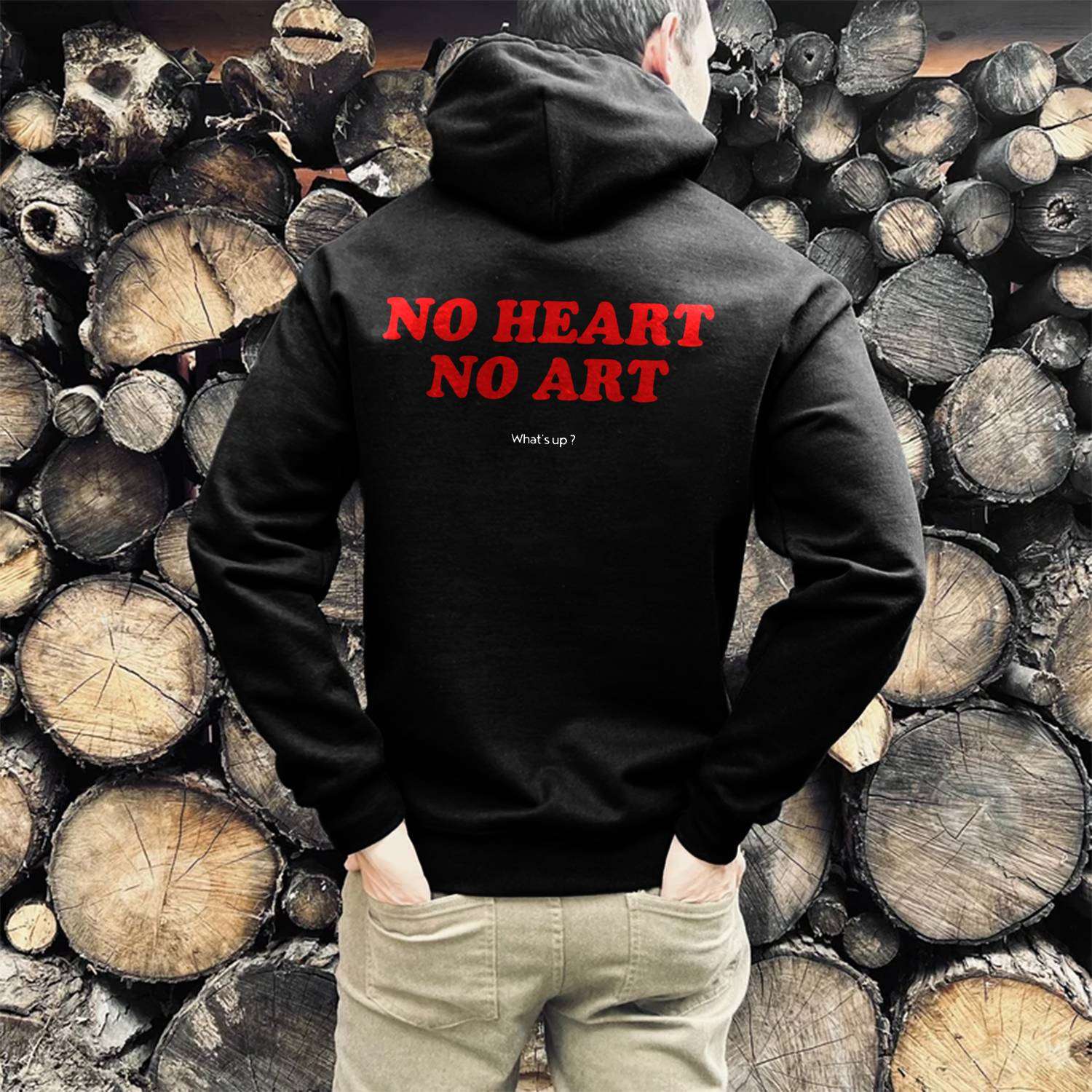 No Heart No Art What's Up? Print Casual Hoodie