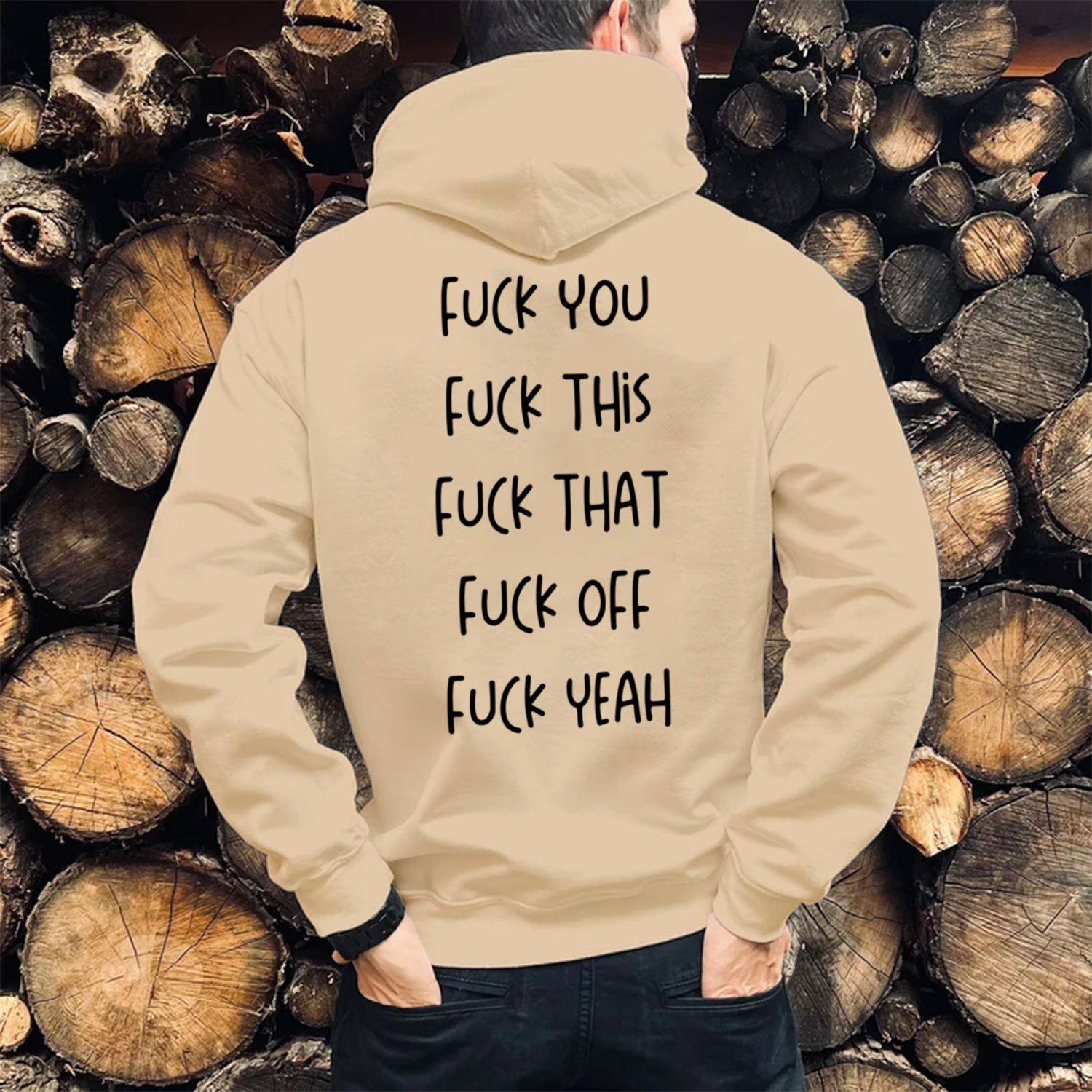 Fuck You Fuck This Fuck That Print Casual Hoodie