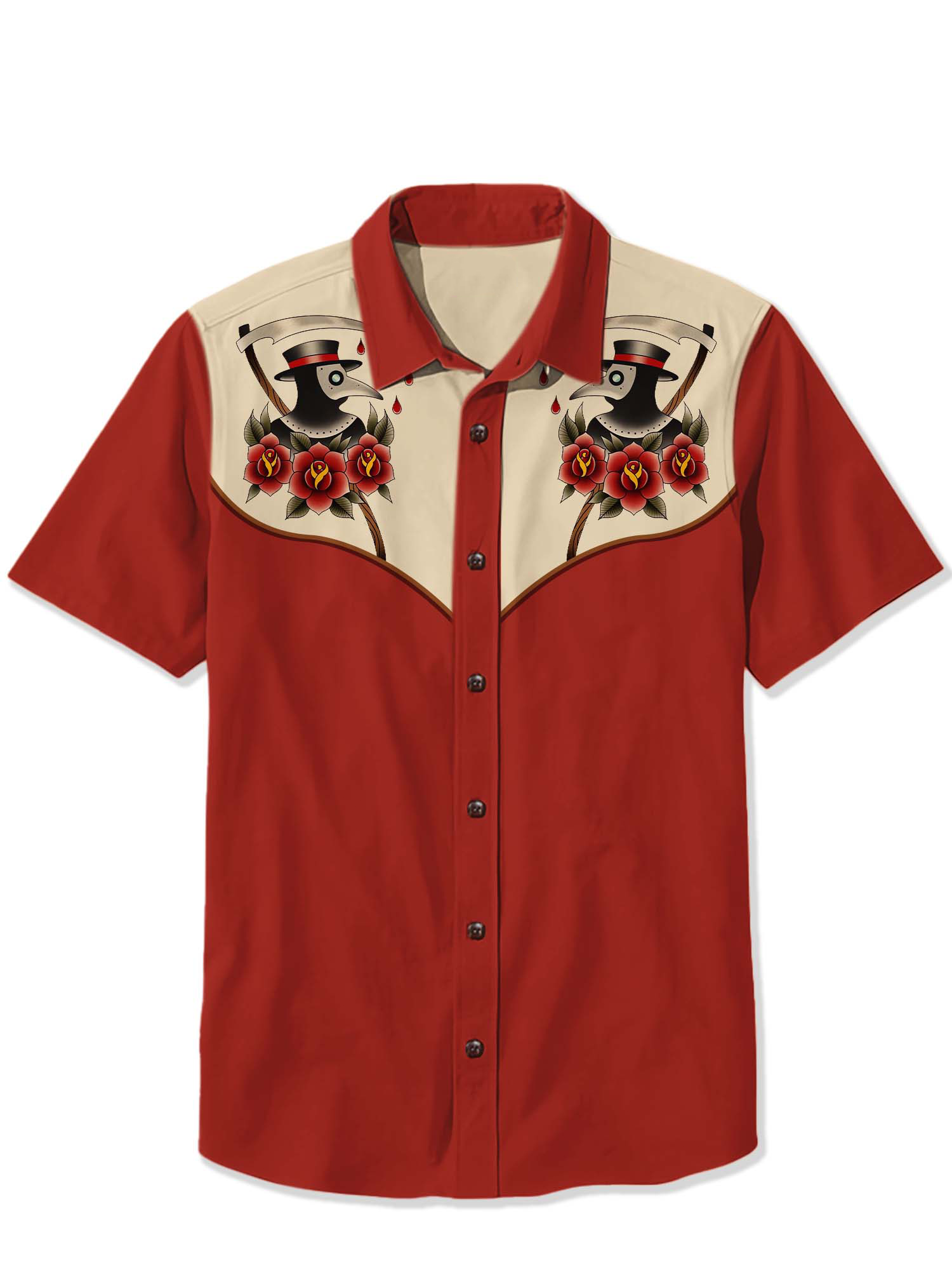 Halloween Doctor Crow Print Shirt