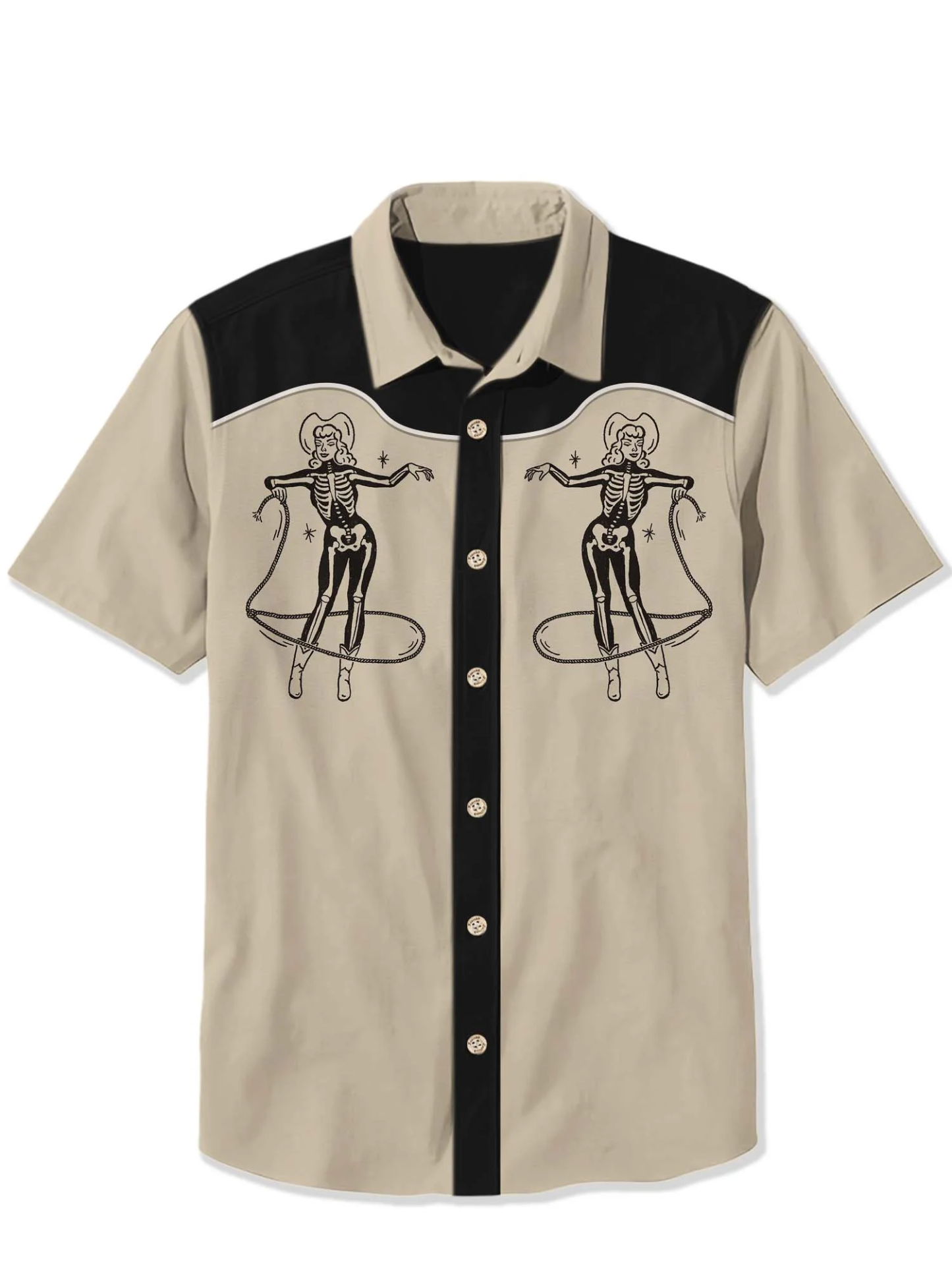 Halloween Skull Denim Print Shirt for Girls