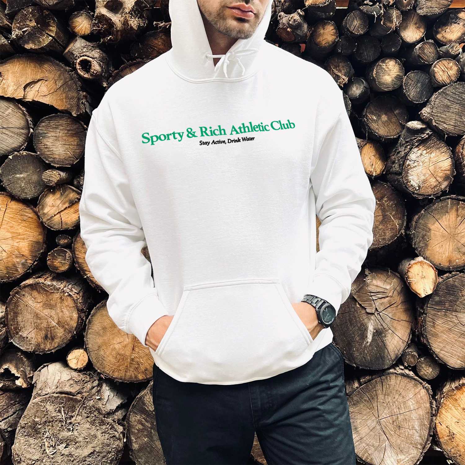 Sporty & Rich Athletic Club Print Casual Hoodie