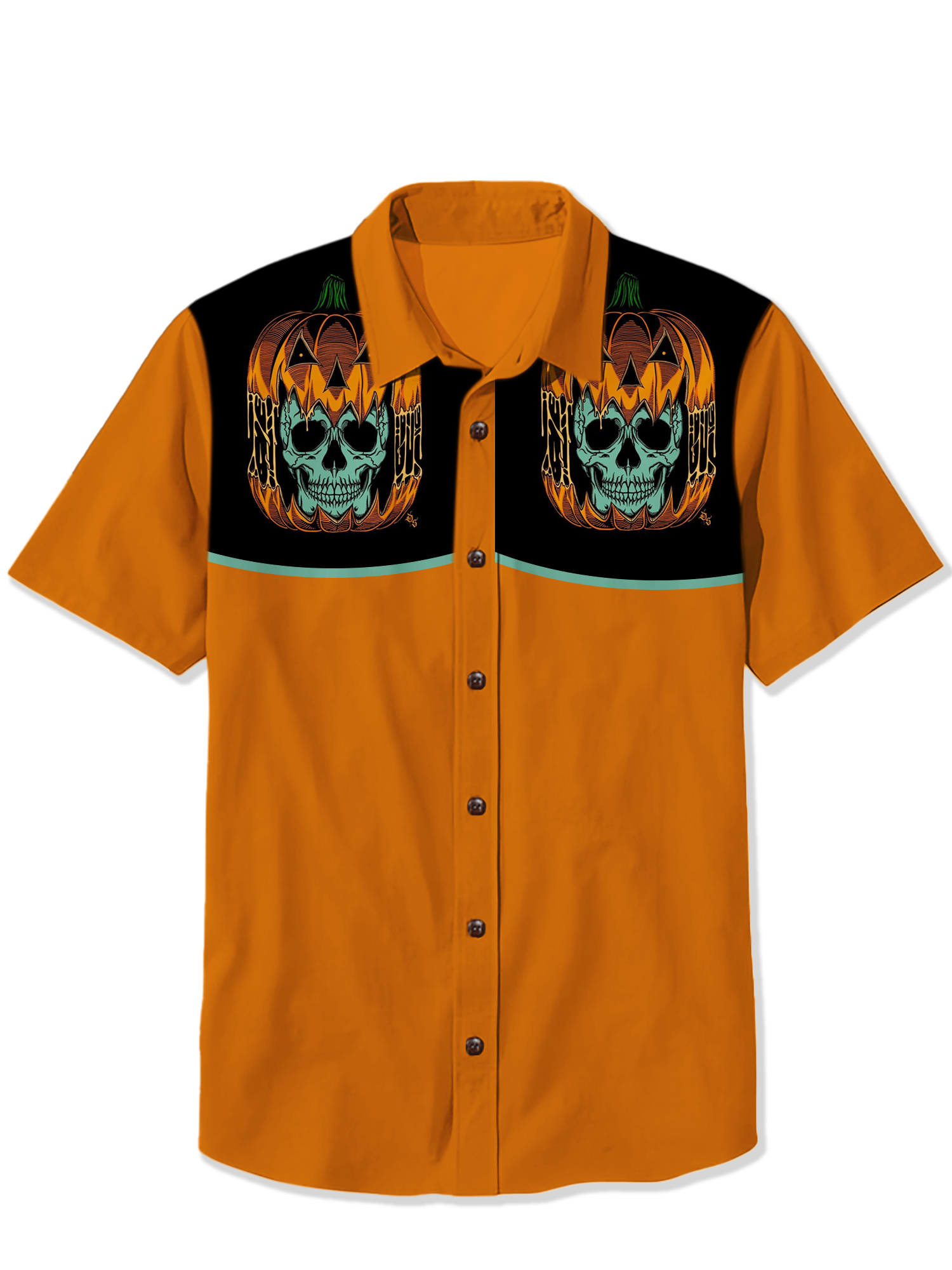 Halloween Ghost Pumpkin Print Shirt