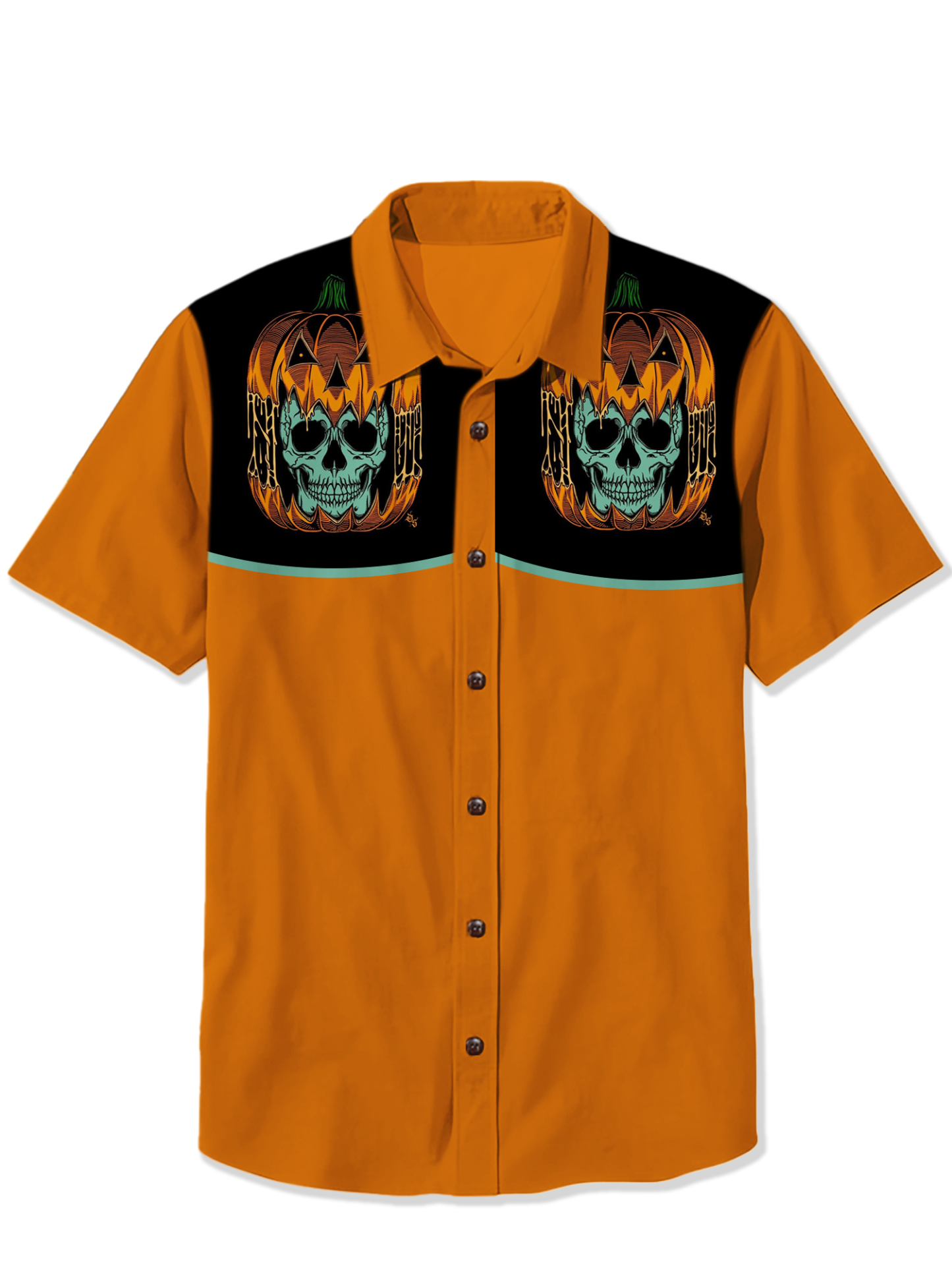 Halloween Ghost Pumpkin Print Shirt
