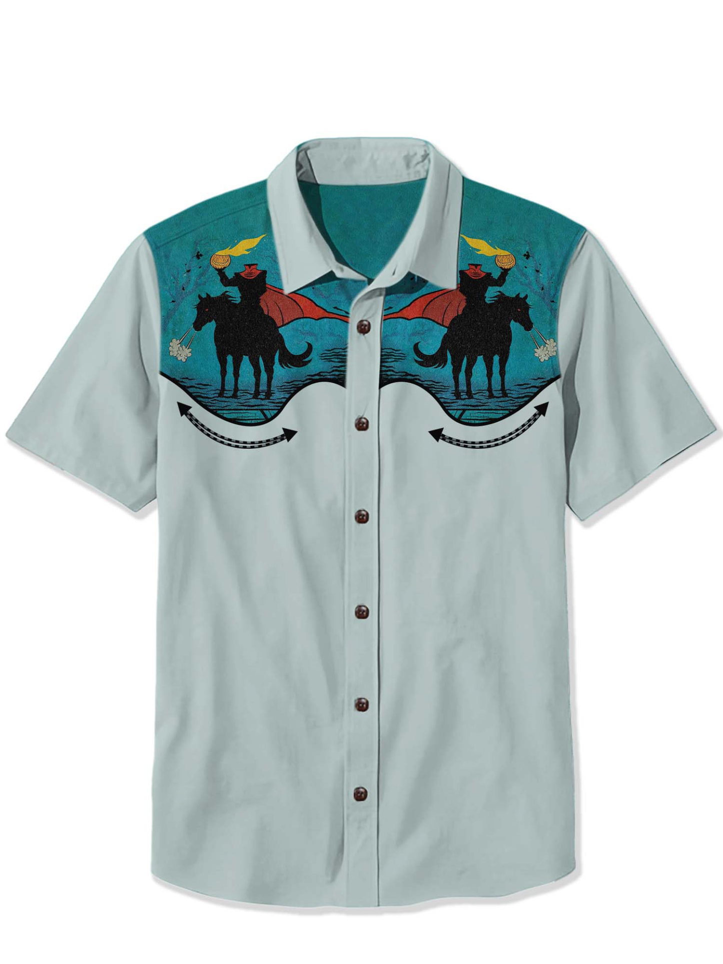 Halloween Headless Horseman Print Shirt