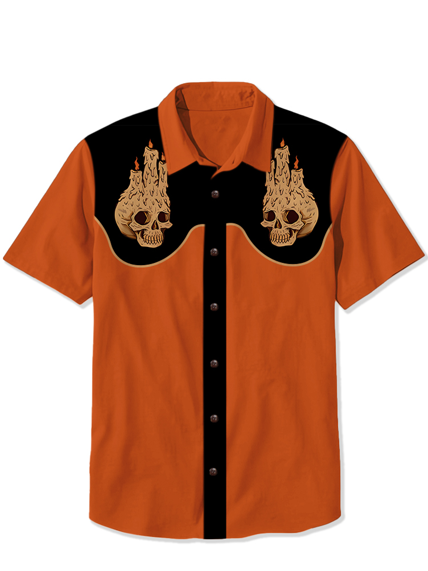 Halloween Skeleton Candle Light Print Shirt