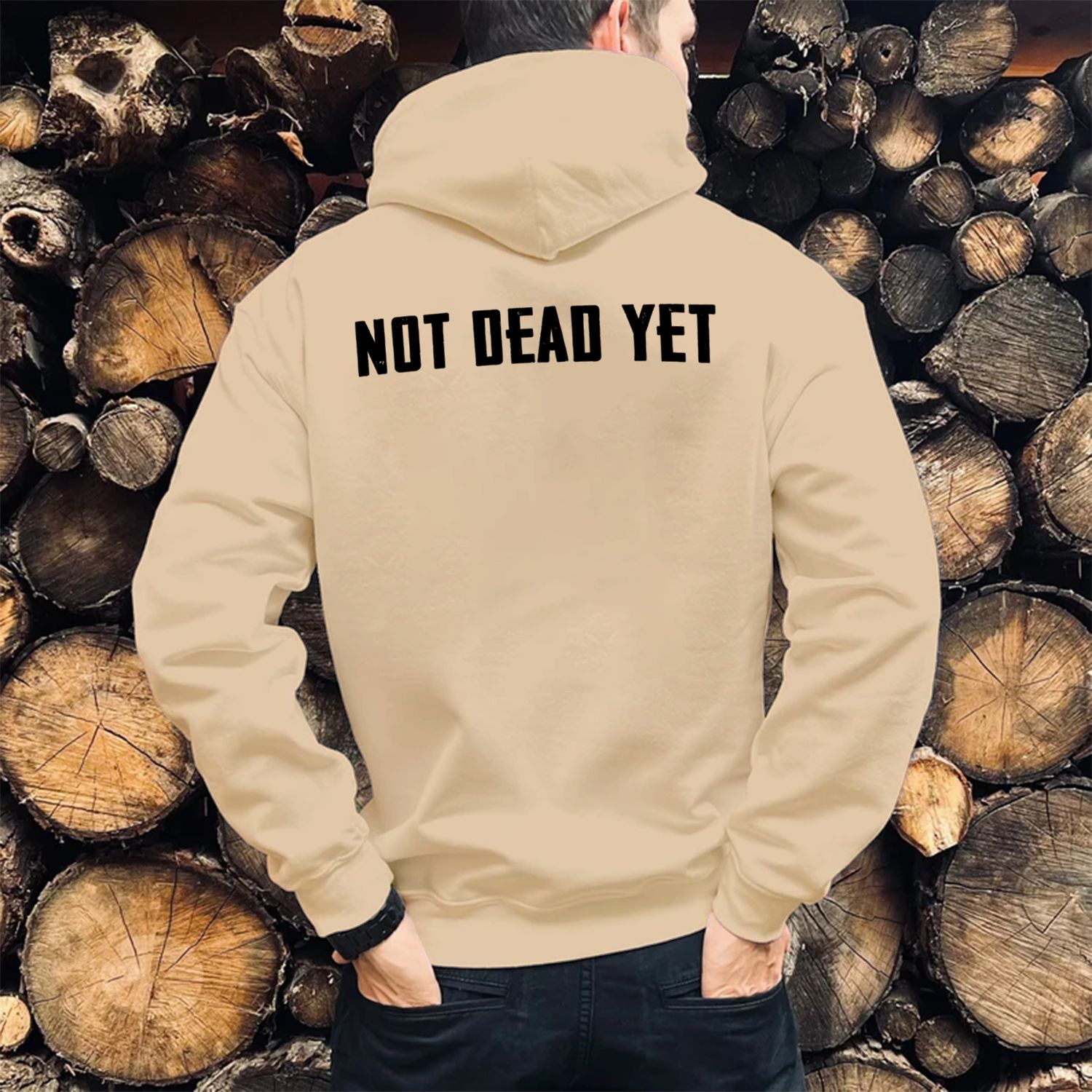 Not Dead Yet Print Casual Hoodie