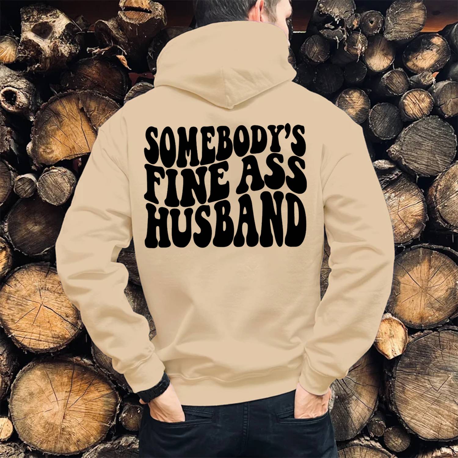 Somebody's Fine Ass Husband Print Casual Hoodie