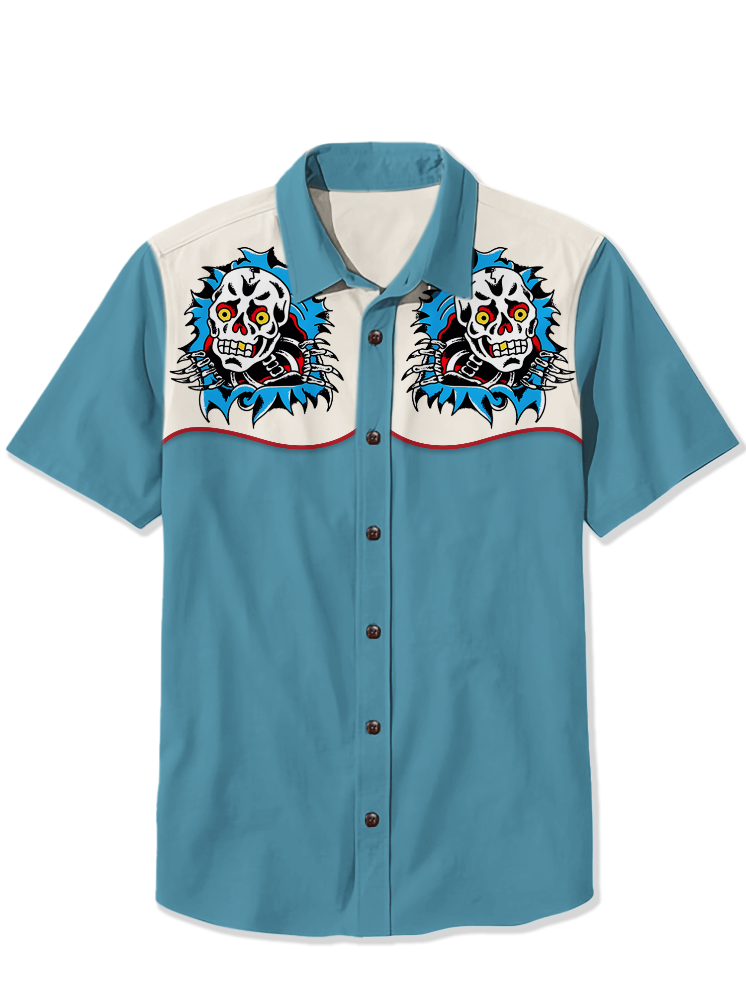 Halloween Vintage Skull Print Shirt