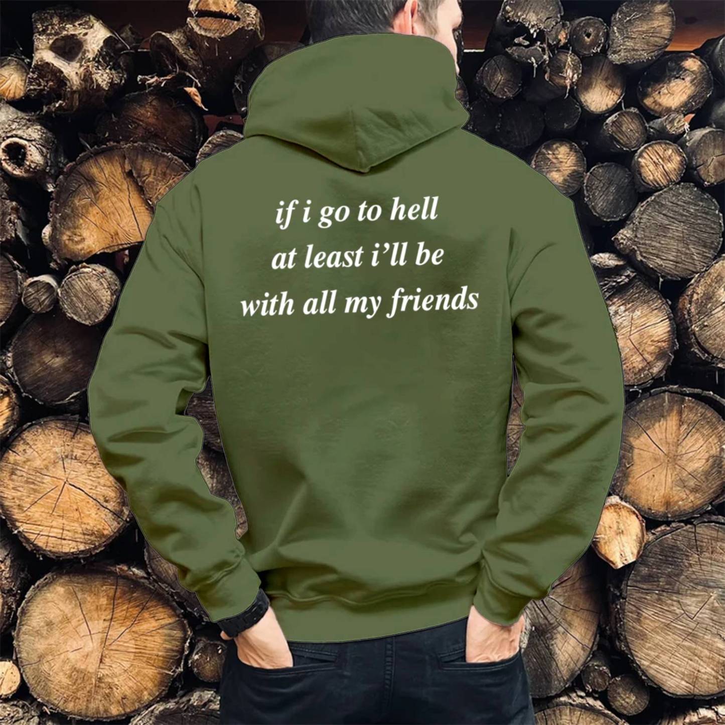 If I Go to Hell Print Casual Hoodie