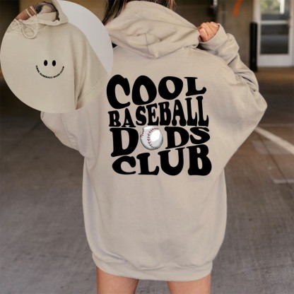 Cool Baseball Dads Club Print Casual Hoodie