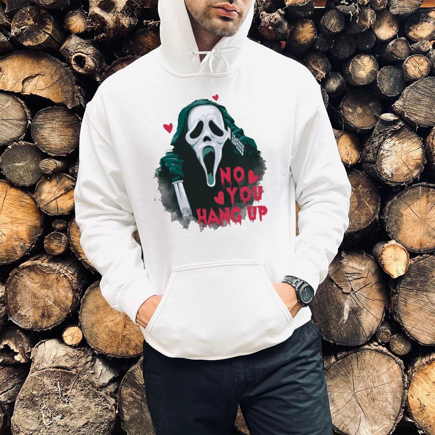 No You Hang Up Print Casual Hoodie