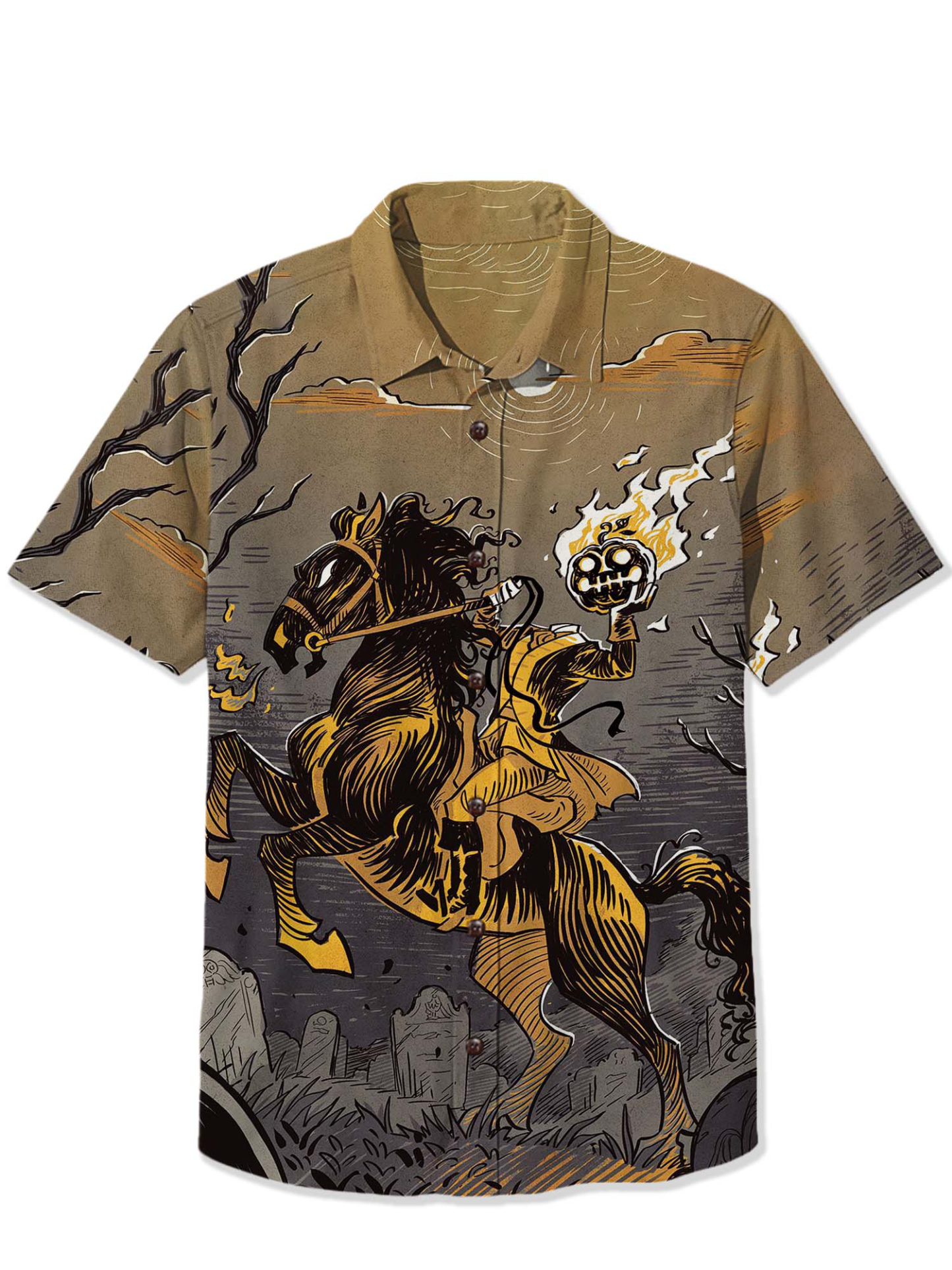 Halloween Headless Horseman Print Shirt