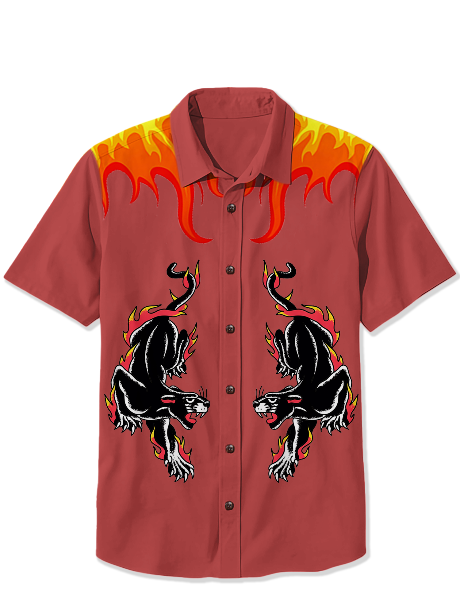 Halloween Flame Leopard Print Shirt