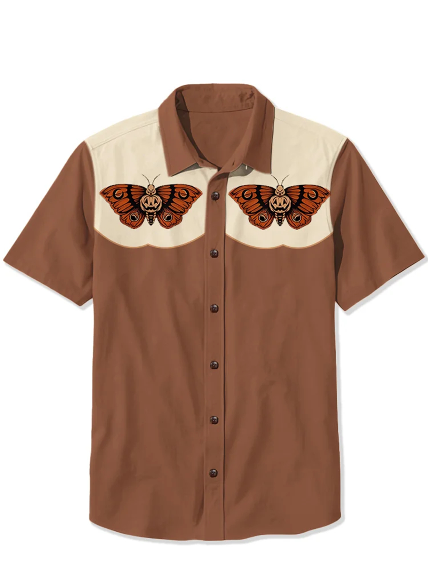 Halloween Butterfly Pumpkin Print Shirt