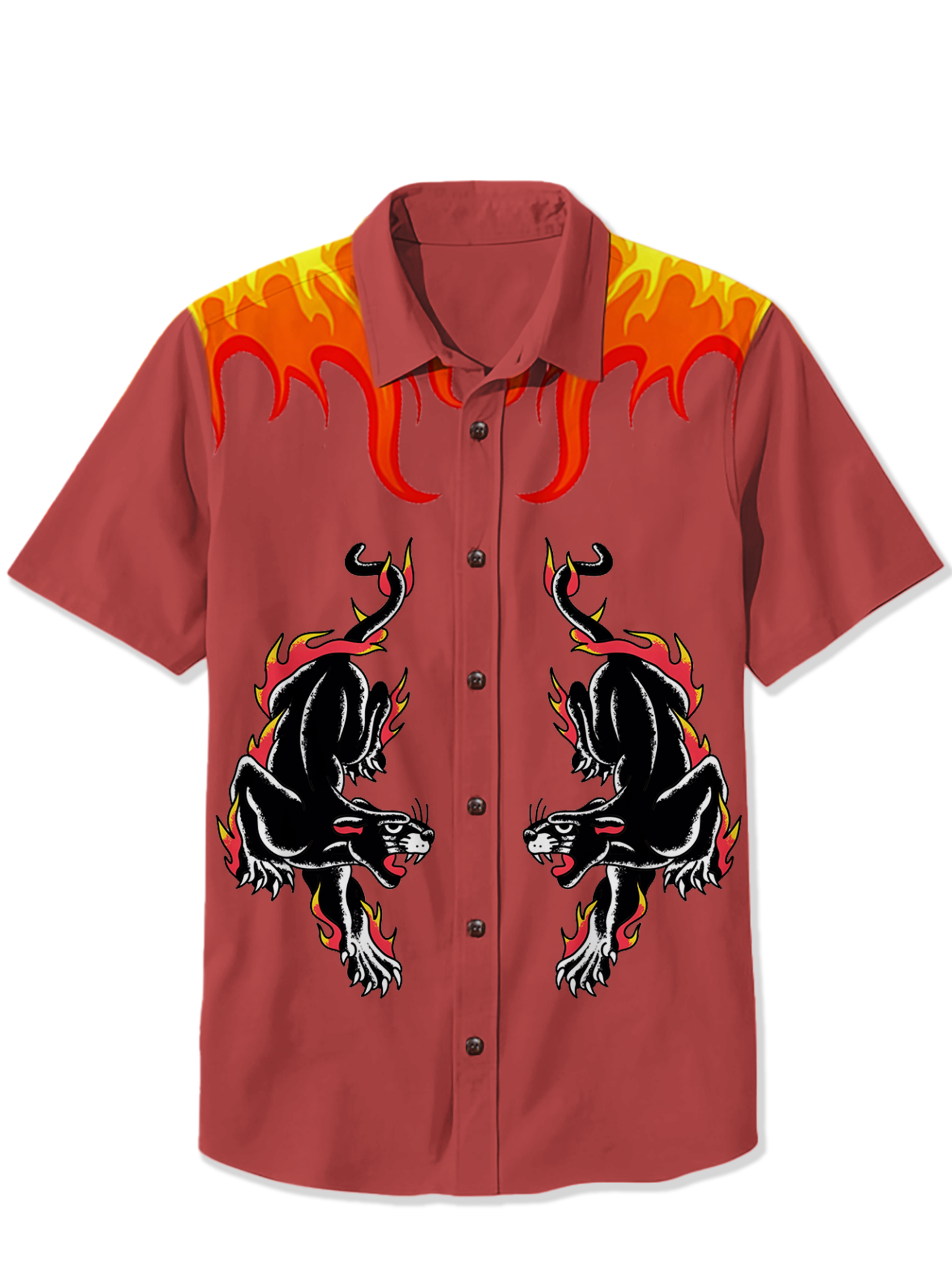 Halloween Flame Leopard Print Shirt