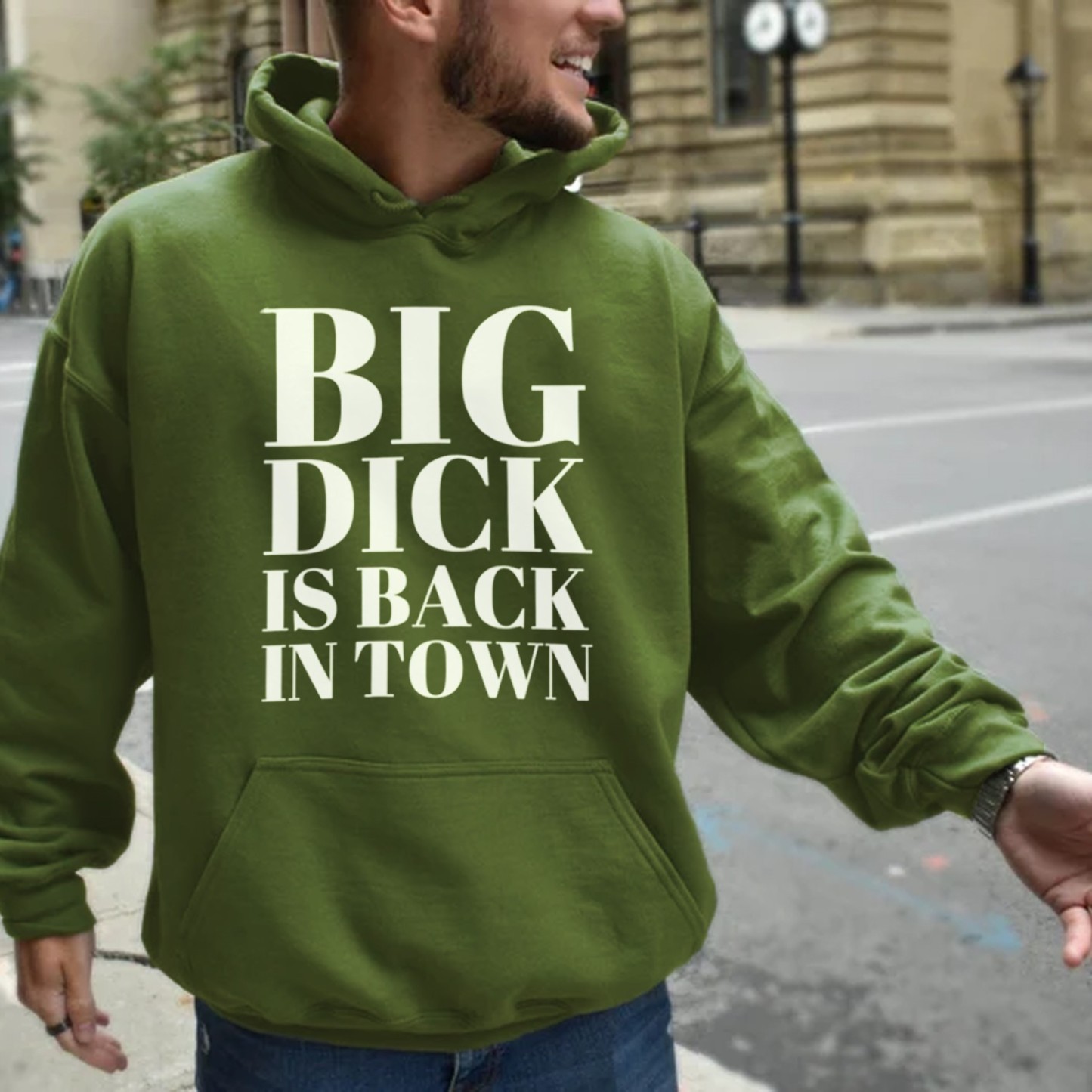 Big Dick is Back in Town Print Casual Hoodie