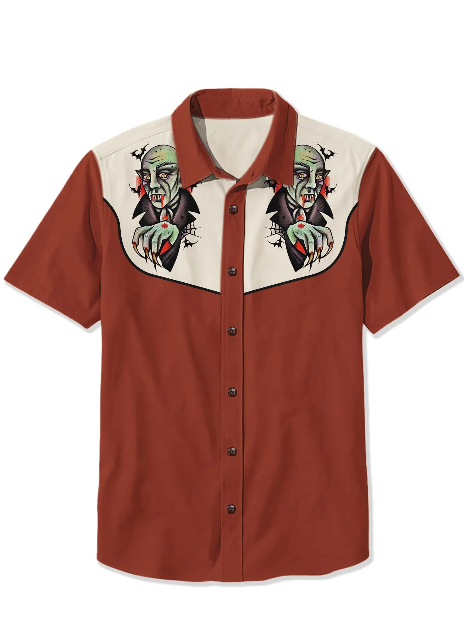 Halloween Bloody Dracula Print Shirt