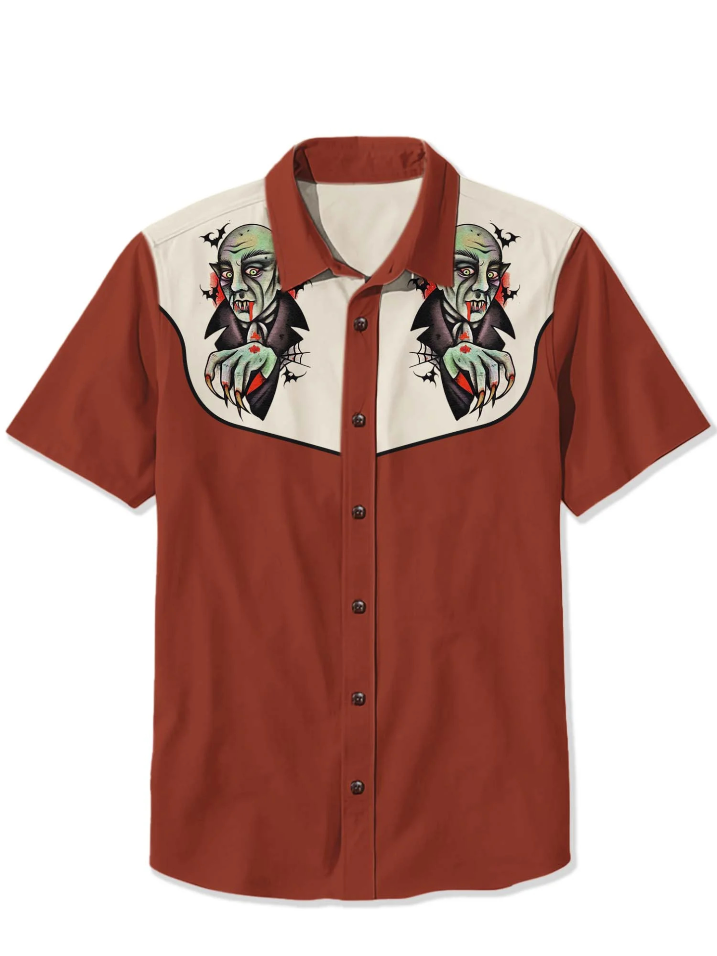 Halloween Bloody Dracula Print Shirt