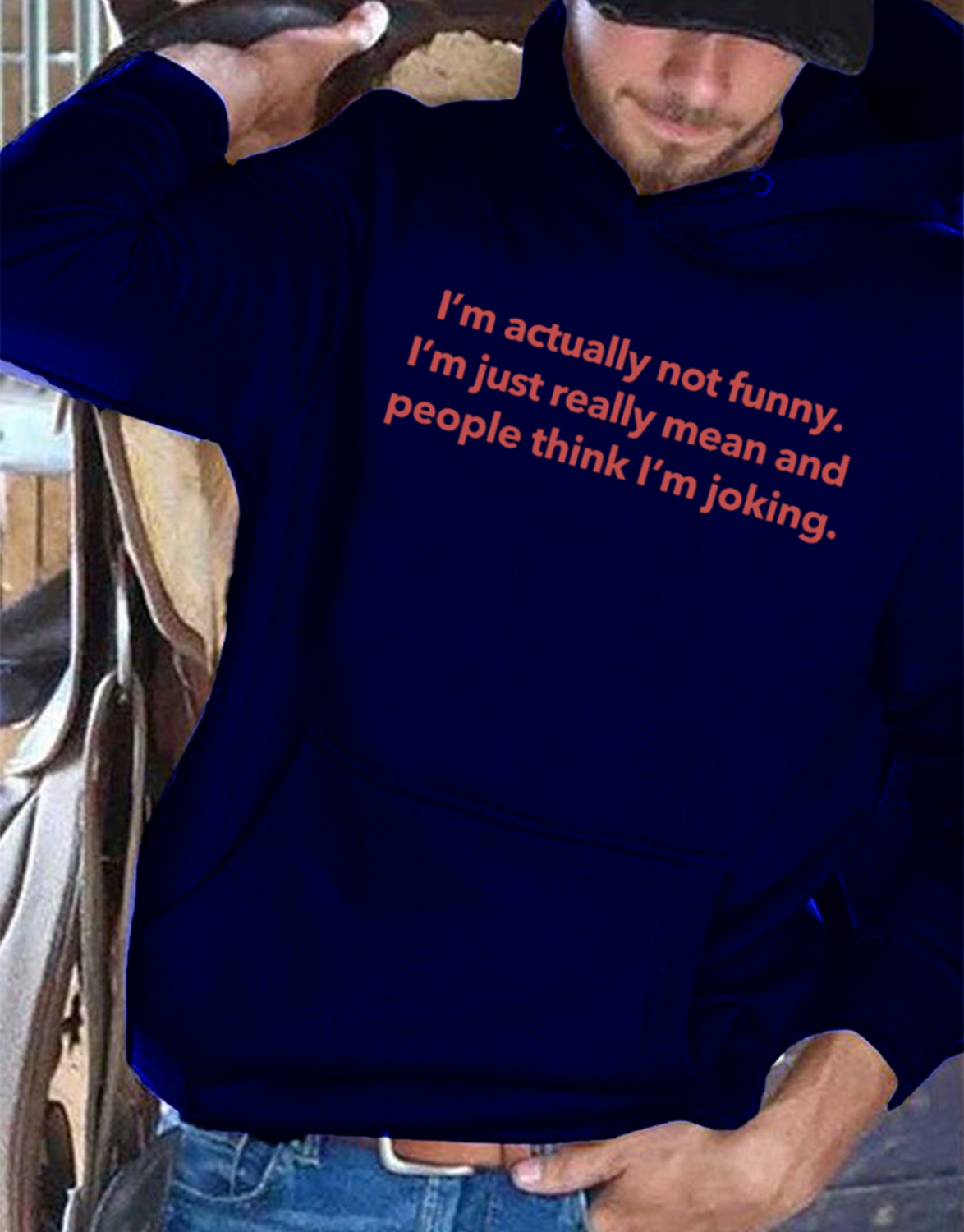 I'm Actually not Funny I'm Just Really Mean Print Casual Hoodie