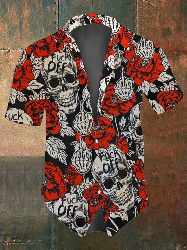 Vintage Skull Dark Short Sleeve Shirt