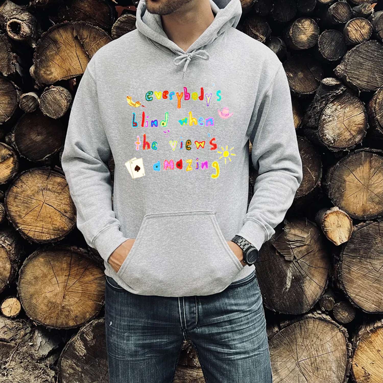 Everybody's Blind When View's Amazing Print Casual Hoodie