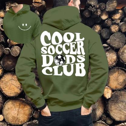 Cool Soccer Dads Club Print Casual Hoodie