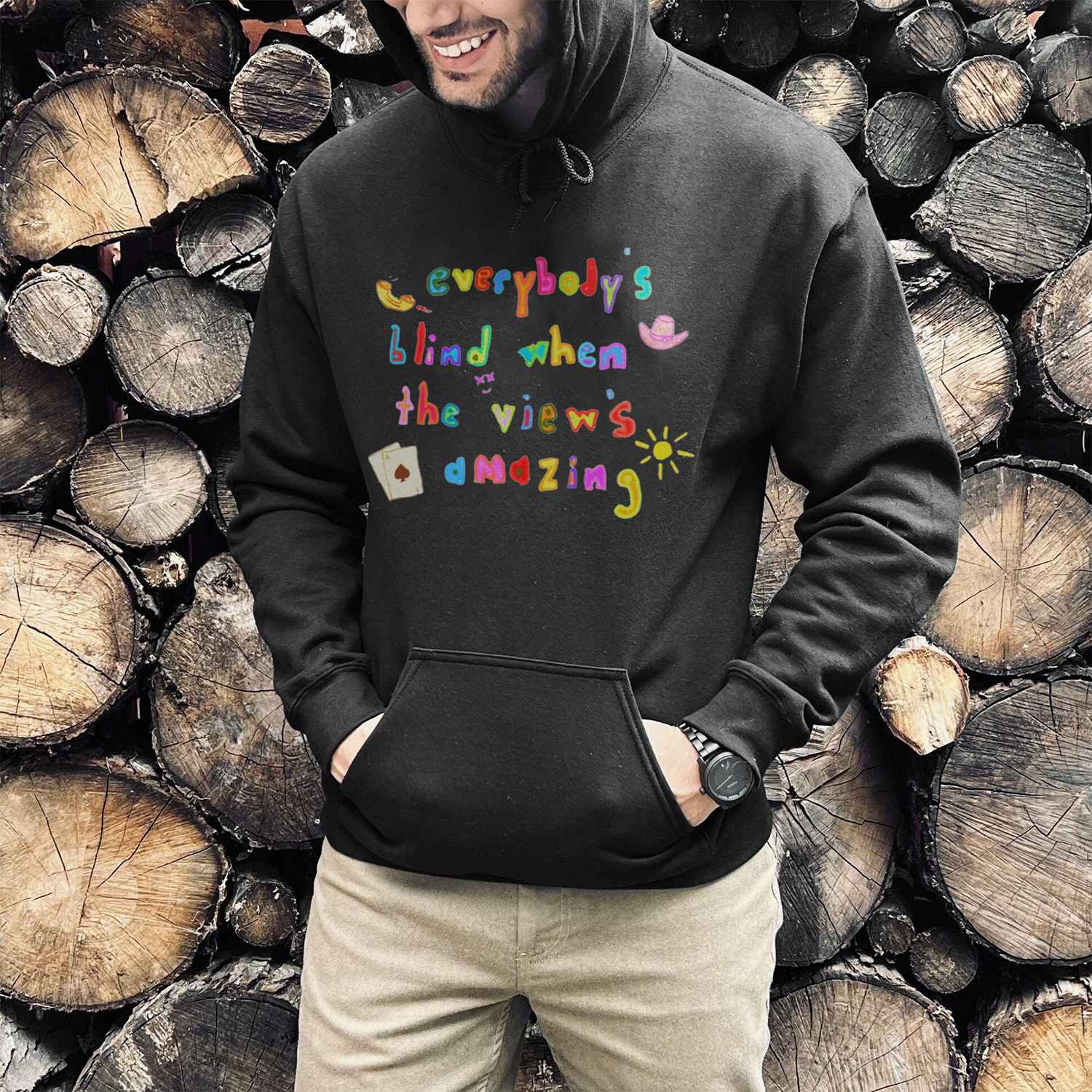 Everybody's Blind When View's Amazing Print Casual Hoodie