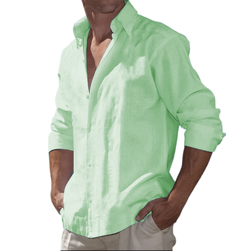 Men's Cotton Casual Long Sleeve Shirt-Buy 2 Free Shipping