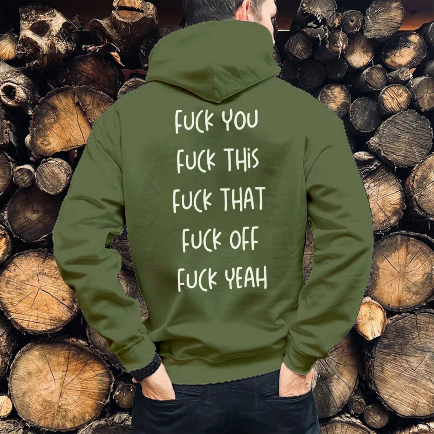 Fuck You Fuck This Fuck That Print Casual Hoodie