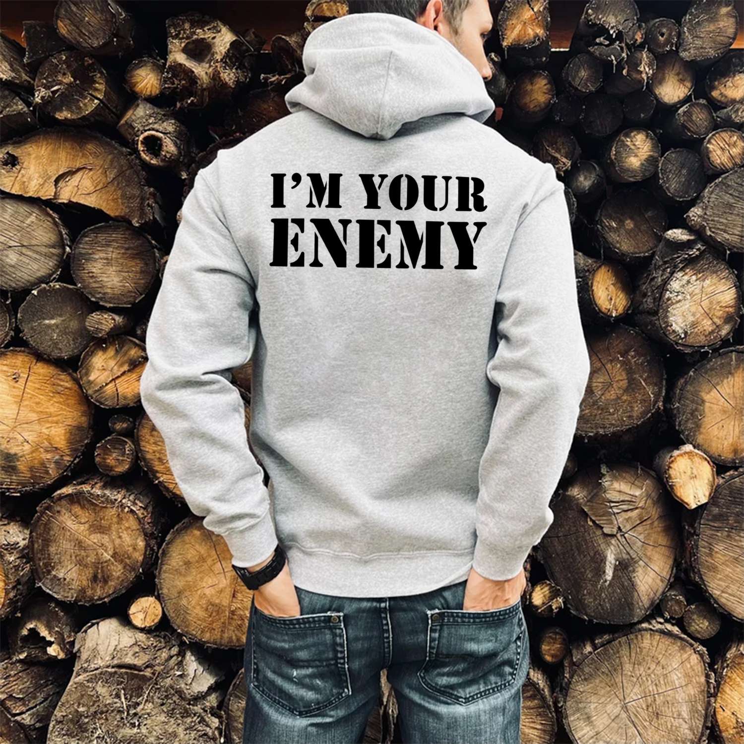 I'm Your Enemy Print Casual Hoodie