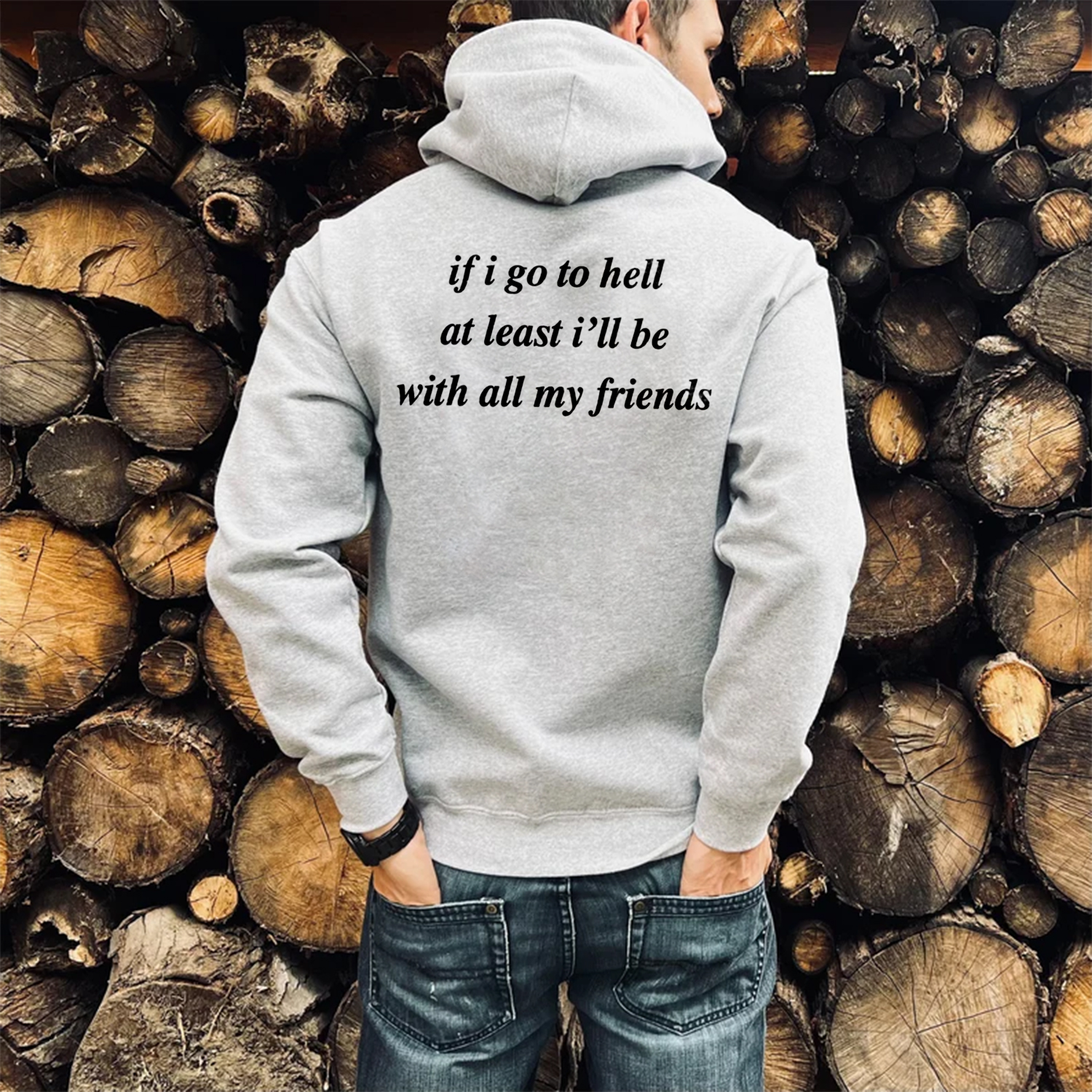 If I Go to Hell Print Casual Hoodie