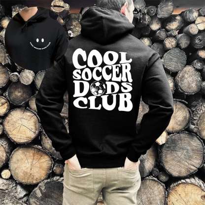 Cool Soccer Dads Club Print Casual Hoodie