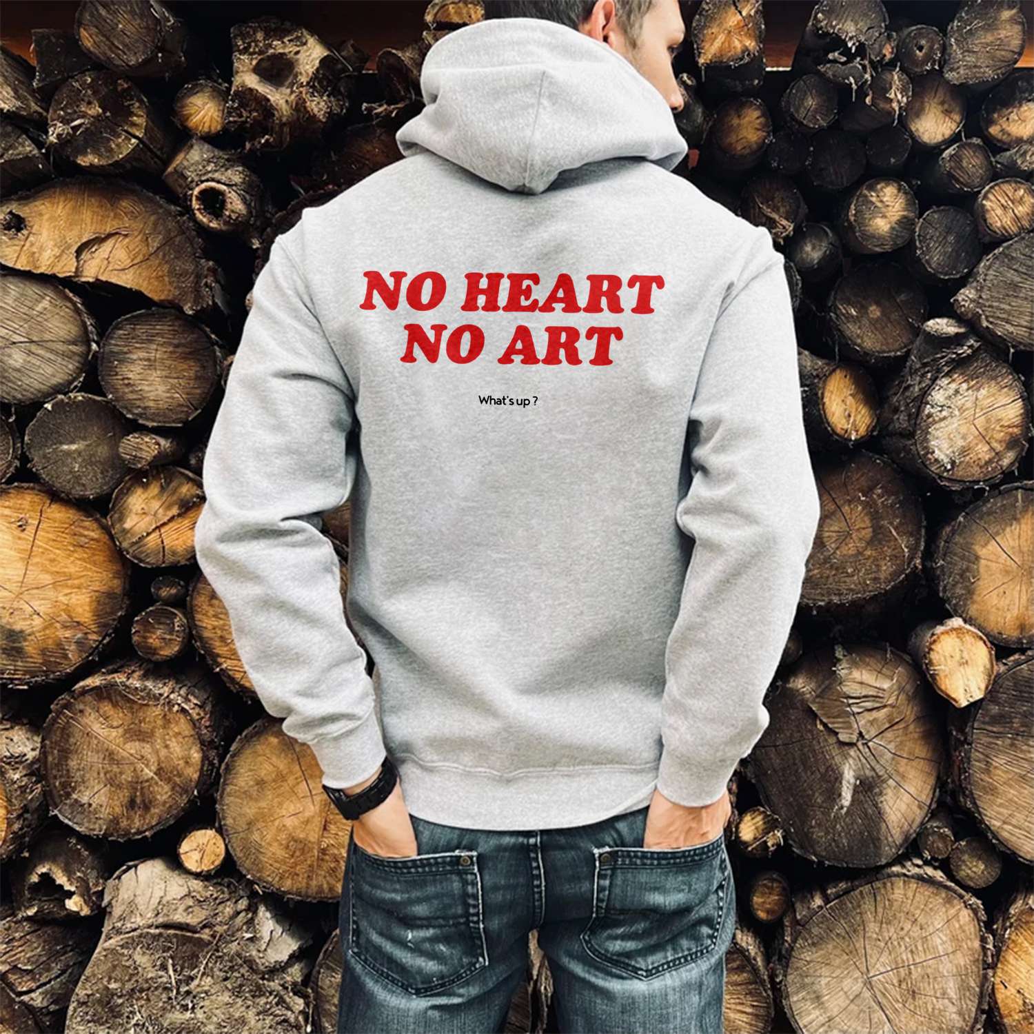 No Heart No Art What's Up? Print Casual Hoodie