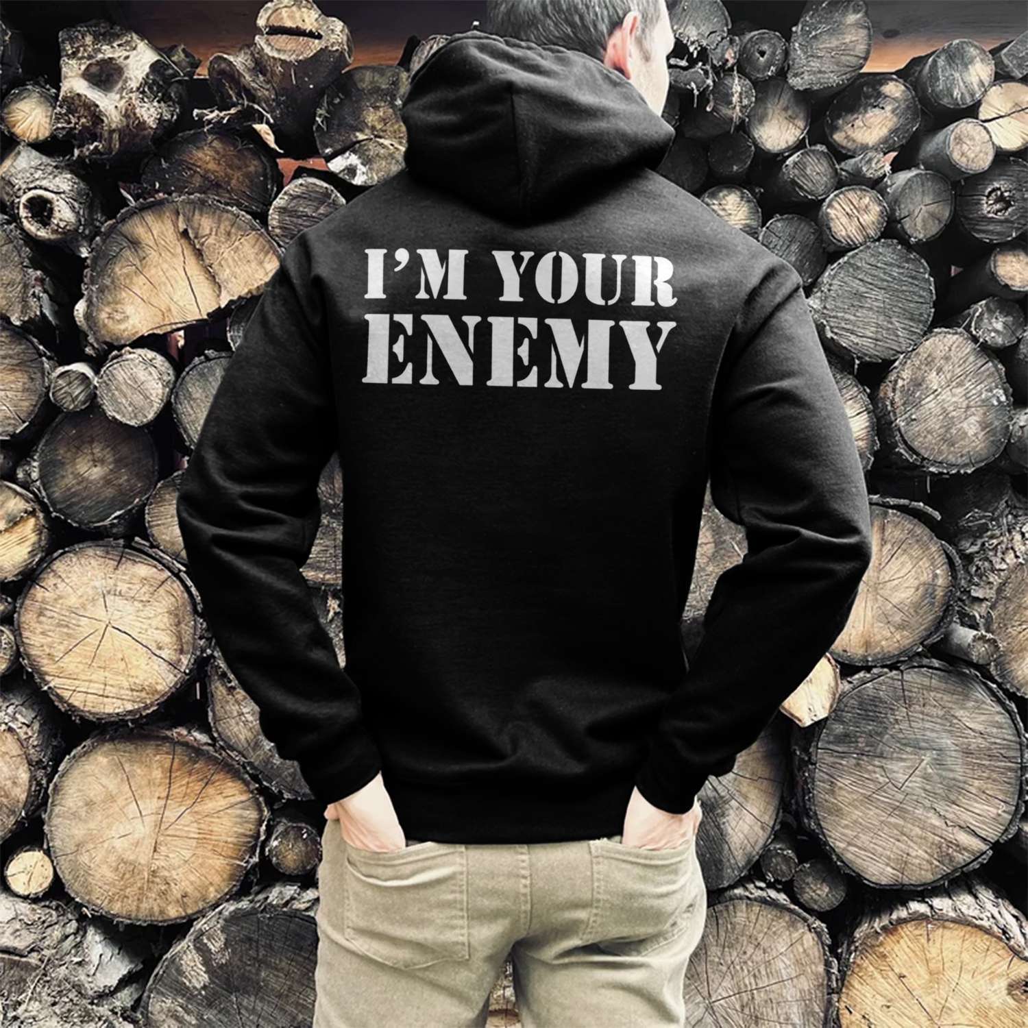 I'm Your Enemy Print Casual Hoodie