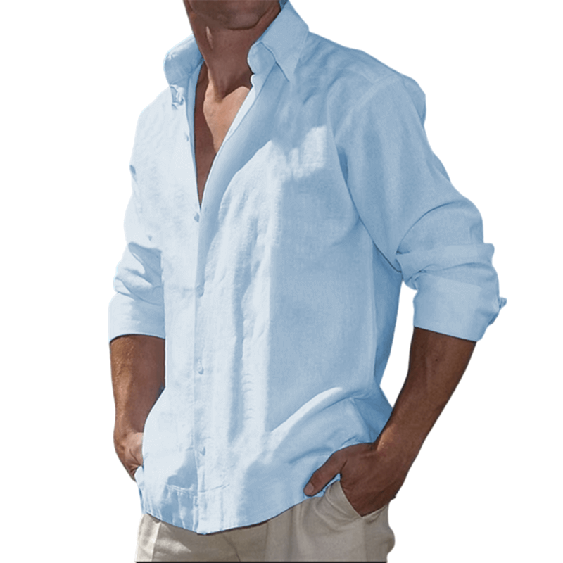Men's Cotton Casual Long Sleeve Shirt-Buy 2 Free Shipping