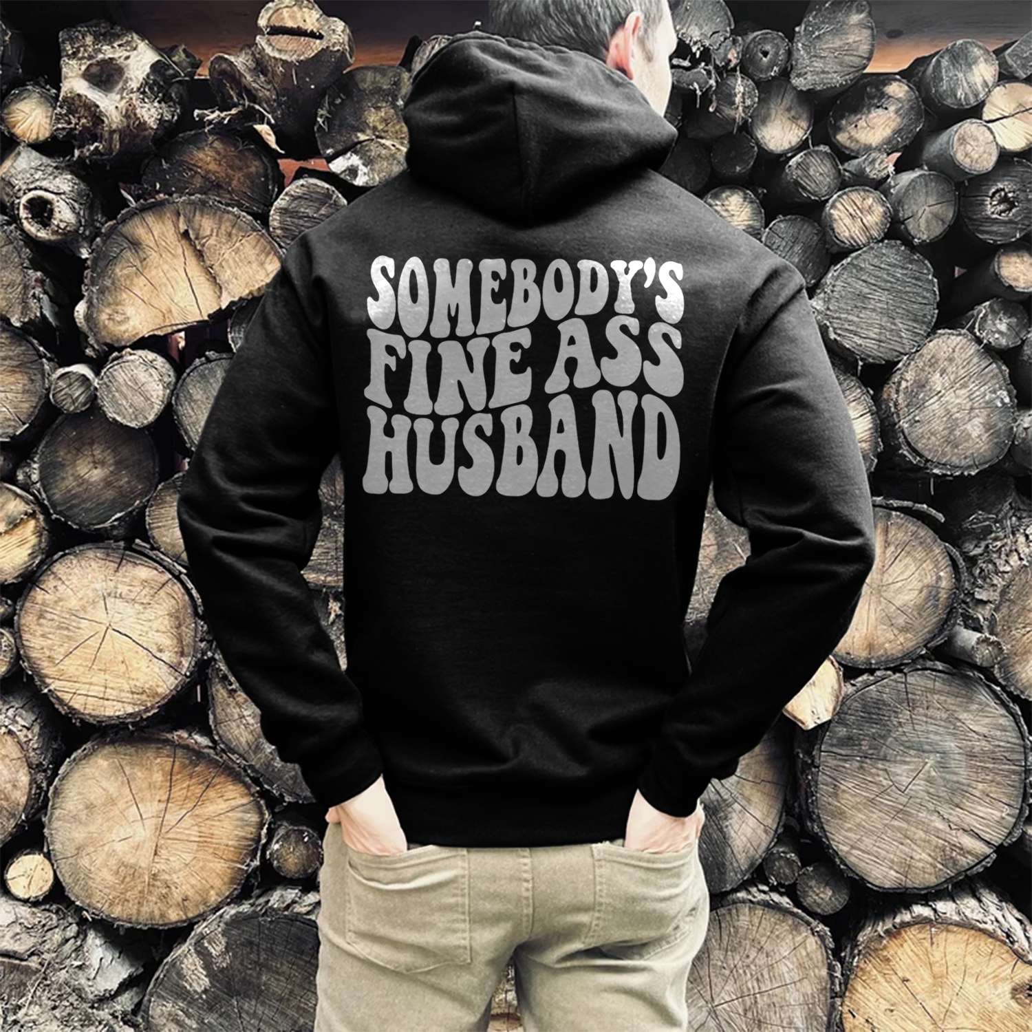 Somebody's Fine Ass Husband Print Casual Hoodie