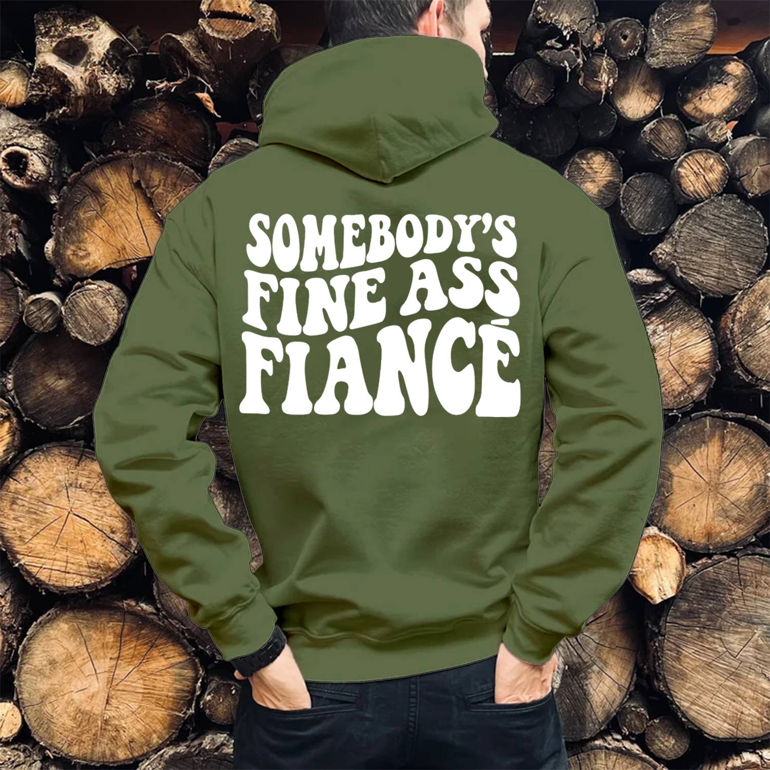 Somebody's Fine Ass Fiance Print Casual Hoodie