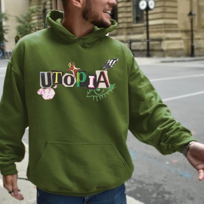 Utopia Print Casual Hoodie