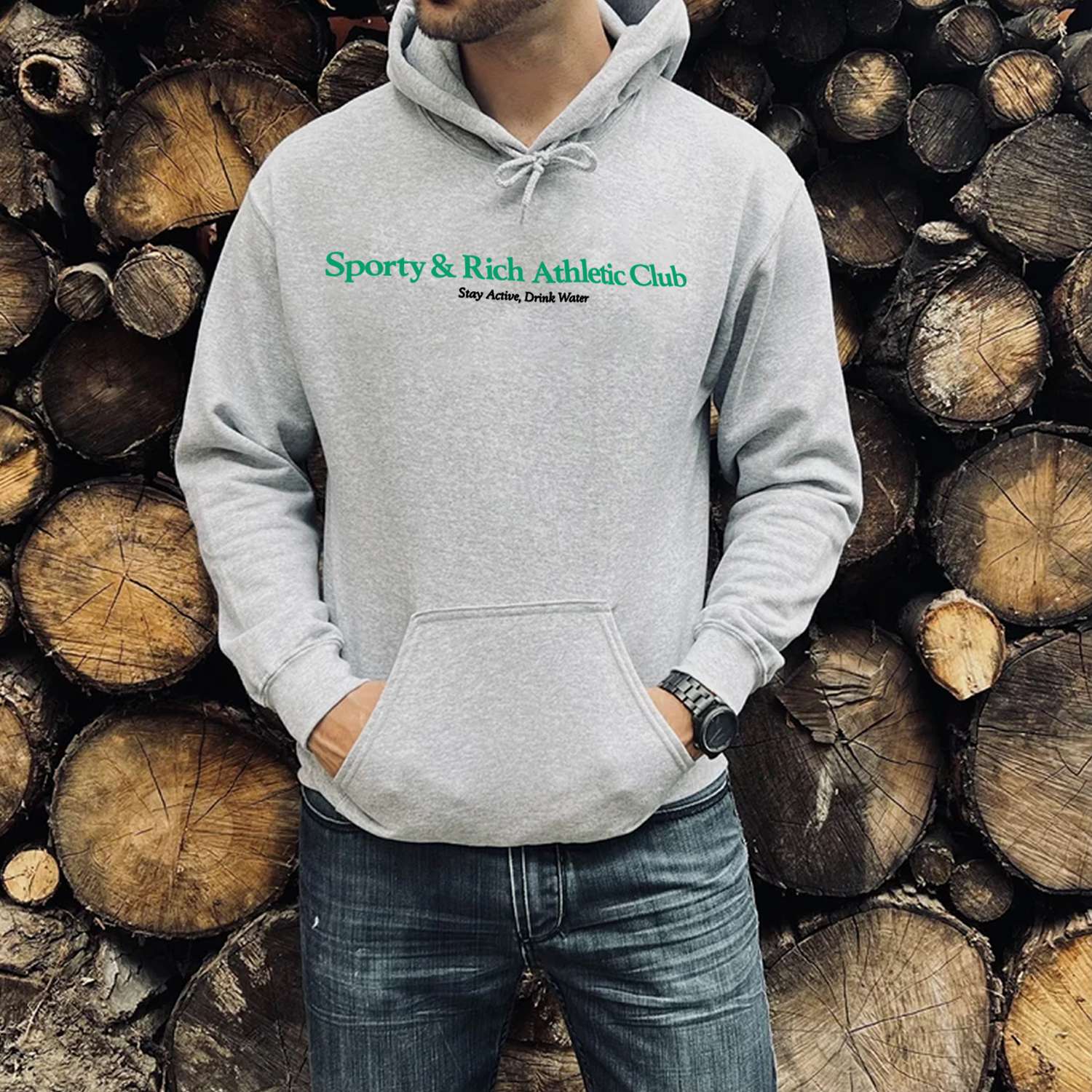 Sporty & Rich Athletic Club Print Casual Hoodie
