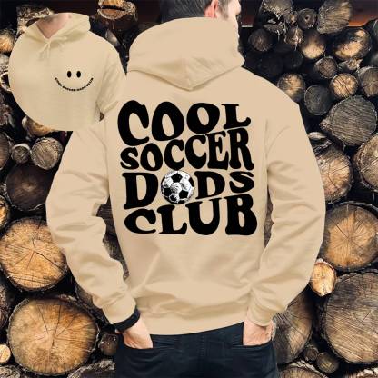 Cool Soccer Dads Club Print Casual Hoodie